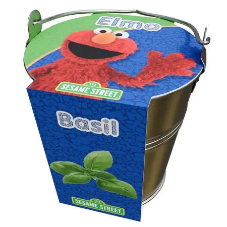 Elmo's Herbs Zinc bucket Basil